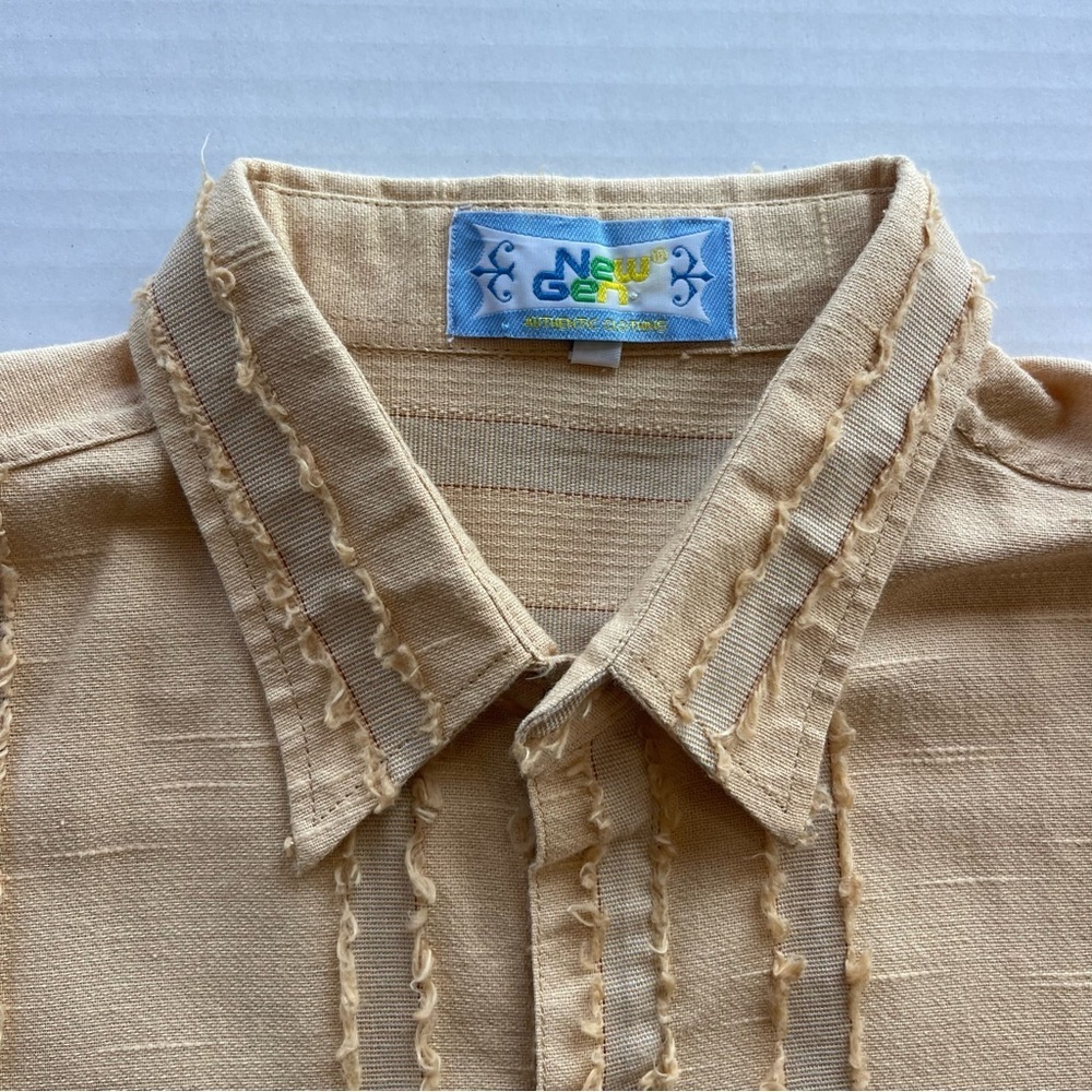 New Gen Men's Tan Short Sleeve Shirt Size XL - Picture 2 of 12
